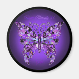 Lila Butterfly 31 Magnet