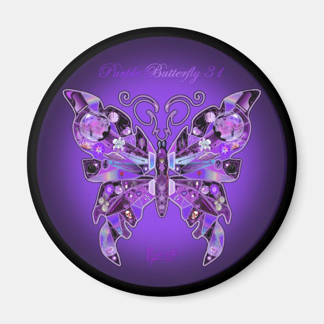 Lila Butterfly 31 Magnet (Framsidan)