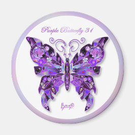 Lila Butterfly 31 Magnet