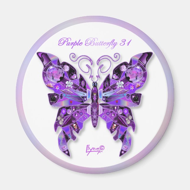Lila Butterfly 31 Magnet (Framsidan)