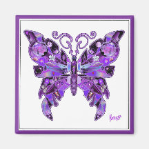 Lila Butterfly 31 Magnet
