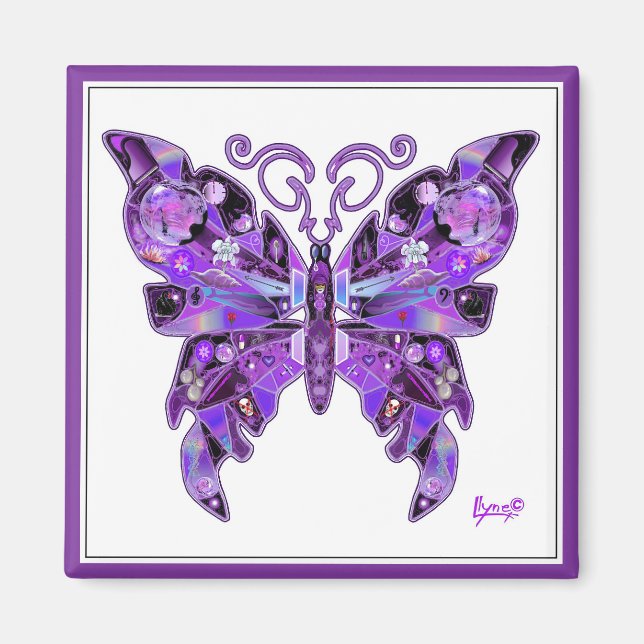Lila Butterfly 31 Magnet (Framsidan)