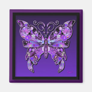 Lila Butterfly 31 Magnet