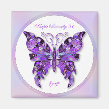 Lila Butterfly 31 Magnet