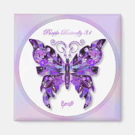 Lila Butterfly 31 Magnet