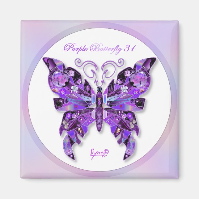 Lila Butterfly 31 Magnet (Framsidan)