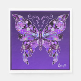 Lila Butterfly 31 Pappersservett
