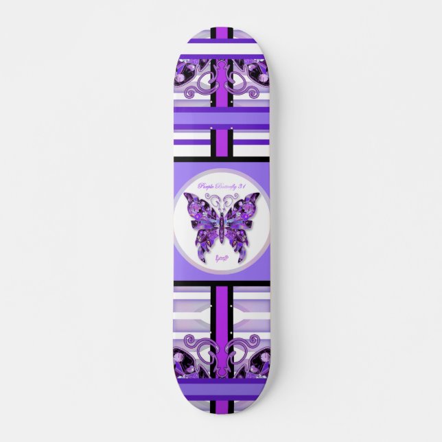 Lila Butterfly 31 Skateboard (Framsida)