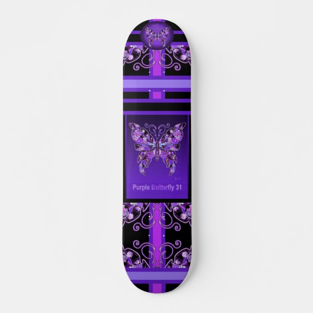 Lila Butterfly 31 Skateboard (Framsida)