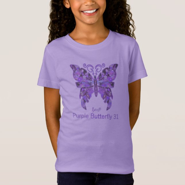 Lila Butterfly 31 soft T-Shirt (Framsida)