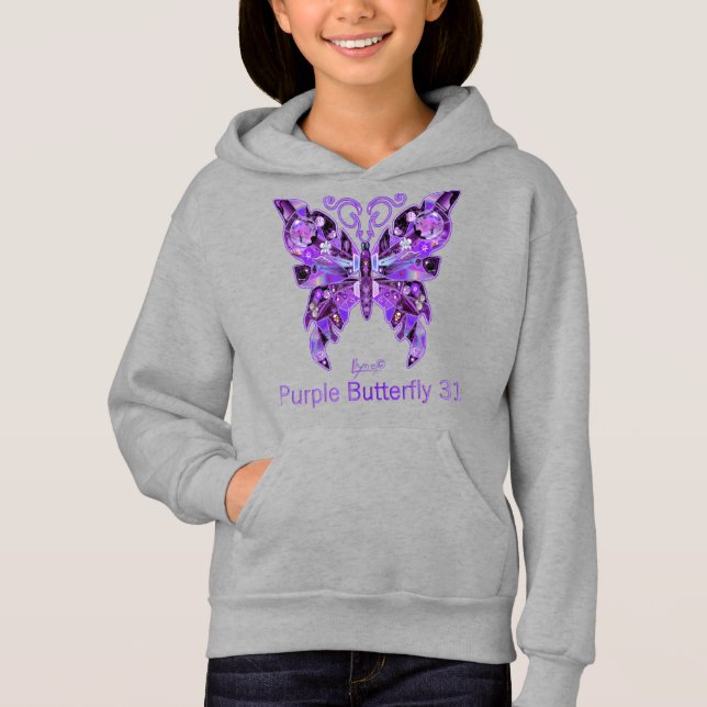 Lila Butterfly 31 T Shirt (Framsida)