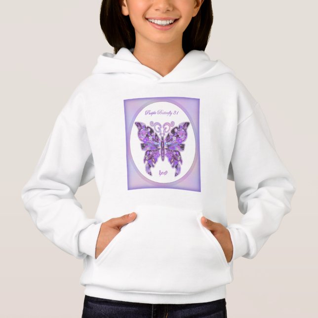 Lila Butterfly 31 T Shirt (Framsida)