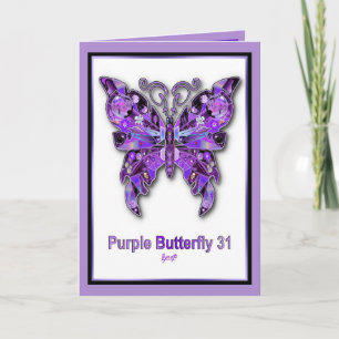 Lila Butterfly 31 tomt kort