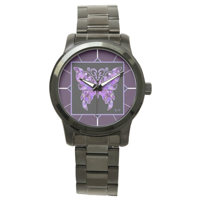Lila Butterfly 31 Watch Armbandsur (Framsida)