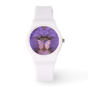 Lila Butterfly Abstrakt Armbandsur