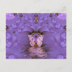 Lila Butterfly Abstrakt Vykort