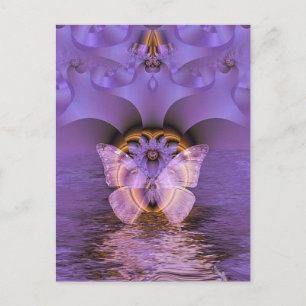 Lila Butterfly Abstrakt Vykort