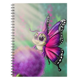 Lila Butterfly Anteckningsbok Med Spiral