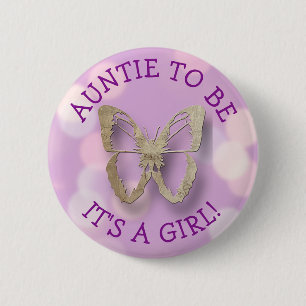 Lila Butterfly Auntie to be Baby Shower Knapp