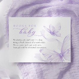 Lila Butterfly Baby Shower Bokar för Baby Tilläggskort