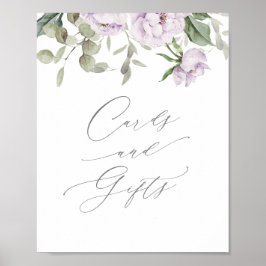 Lila Butterfly Baby Shower Cards and Gifts Poster