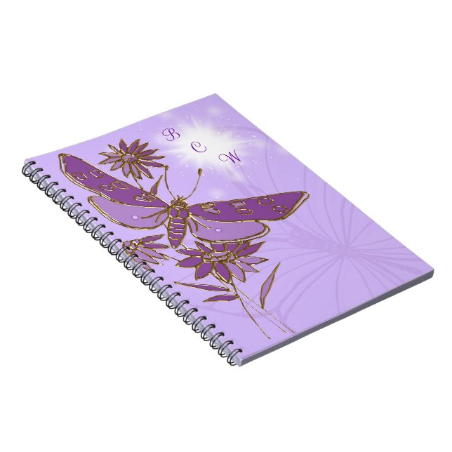 Lila Butterfly bärbar dator Anteckningsbok (Högra Sidan)