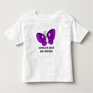 Lila Butterfly Best Big Sister Småbarn Dress Tee