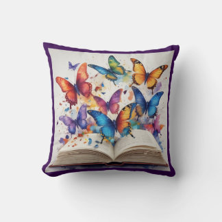 Lila Butterfly Bokar Pillow Kudde