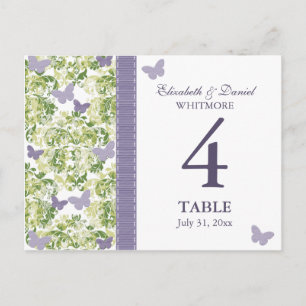 Lila Butterfly Bordsnummer Card