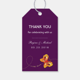 Lila Butterfly Bröllopsfest Favor Gift-Märkre Presentetikett