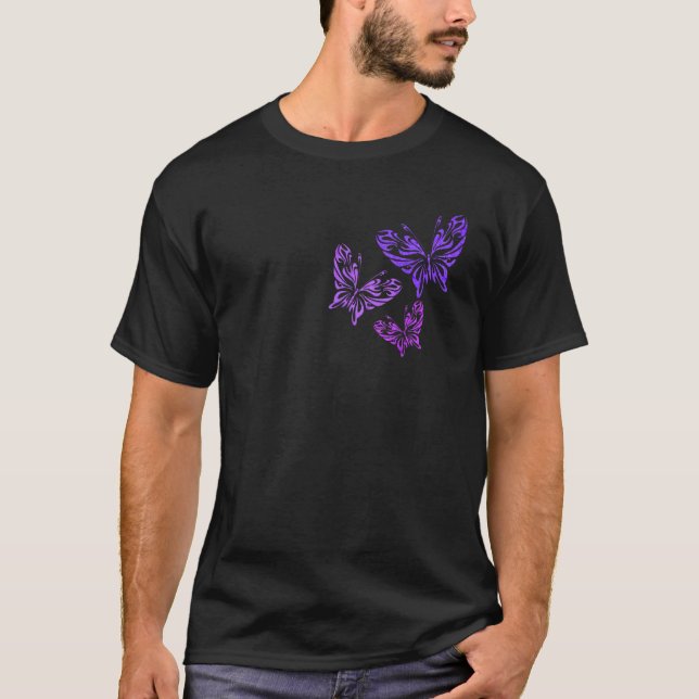 Lila Butterfly Butterfly Graphic Tee (Framsida)
