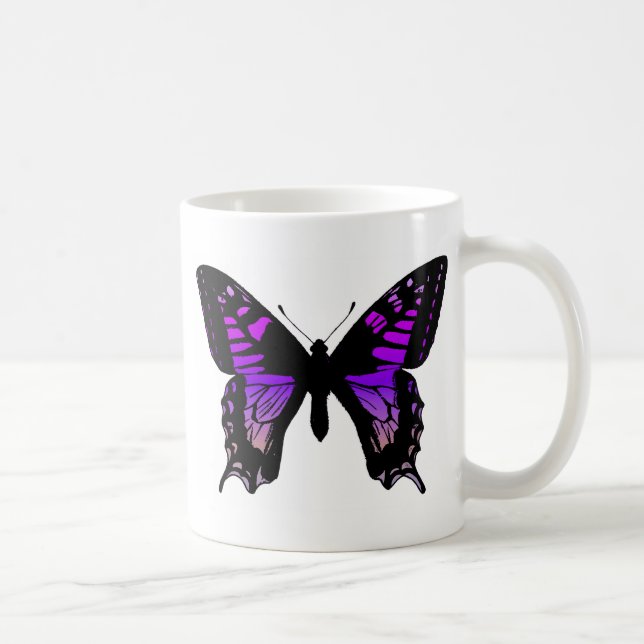 Lila Butterfly Coffee Kopp (Höger)