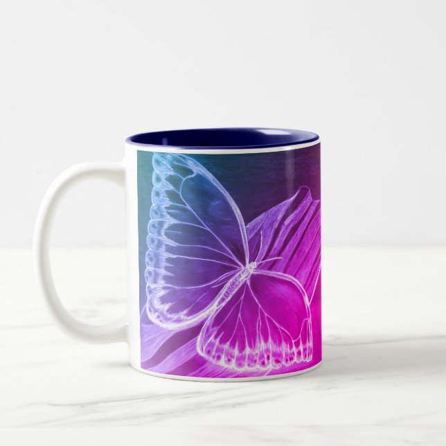 Lila Butterfly Coffee mugg (Vänster)