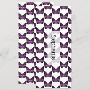 Lila Butterfly Design Bookmark