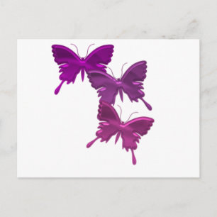 Lila Butterfly Design-vykort Vykort