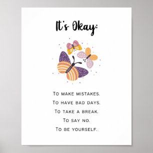 Lila Butterfly Det är okej självbetjäning Poster