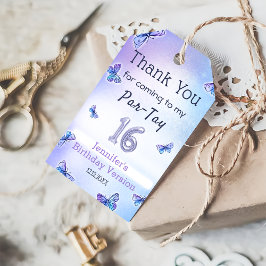 Lila Butterfly Eras Födelsedagsfest Presentetikett