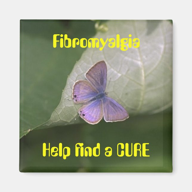 lila Butterfly, Fibromyalgia Help hittar en CURE Magnet (Framsidan)