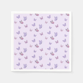 Lila Butterfly-flickans födelsedag Pappersservett