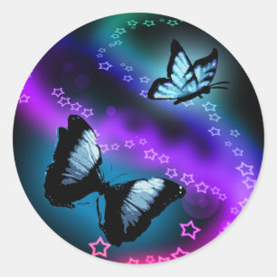 Lila Butterfly Genesis Runt Klistermärke