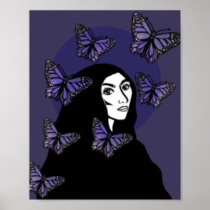 Lila Butterfly Goddess Poster