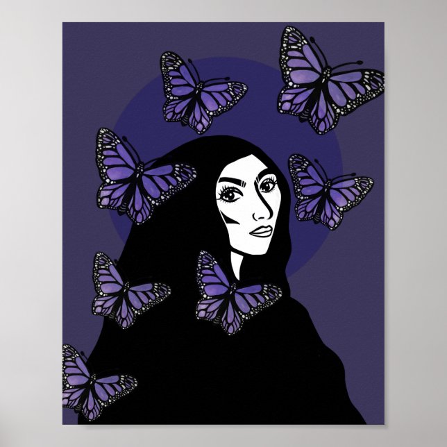 Lila Butterfly Goddess Poster (Framsidan)