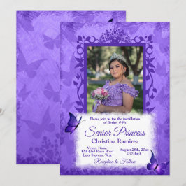 Lila Butterfly Gräns honungsdrottningsanläggning Inbjudningar