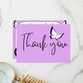 Lila Butterfly Gratitude Tack Kort
