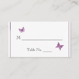 Lila Butterfly Heart Bröllop Place Cards Placeringskort