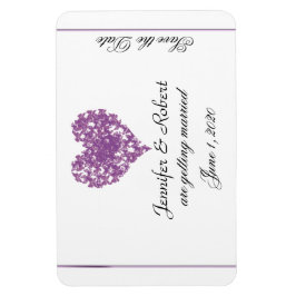 Lila Butterfly Heart Bröllop spara datum Magnet