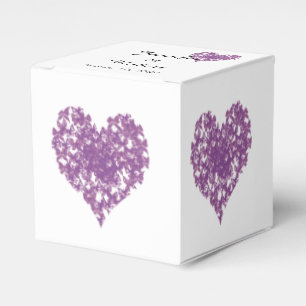 Lila Butterfly Heart-bröllopsruta Presentaskar