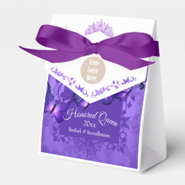 Lila Butterfly Honated Queen Ribbon Favor Box Presentaskar