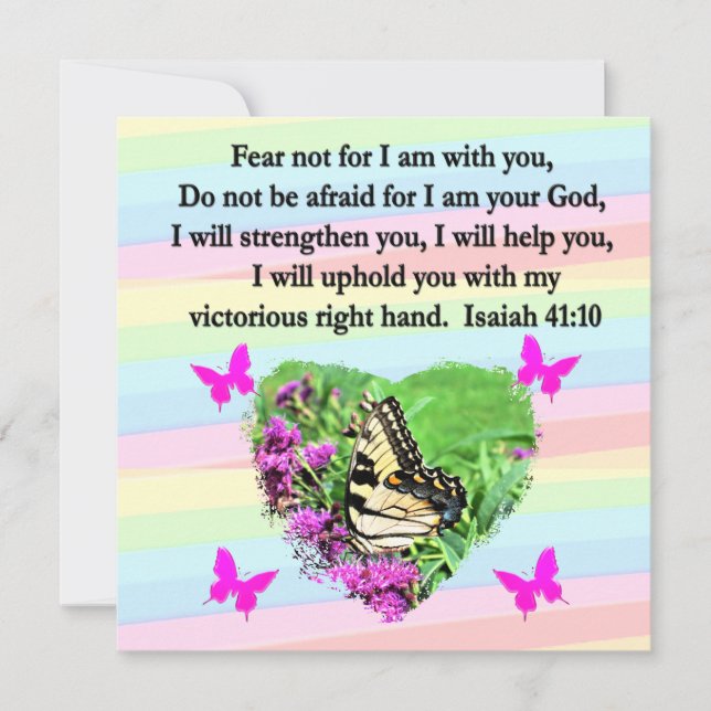 LILA BUTTERFLY ISAIAH 41:10 BIBLE VERSE INBJUDNINGAR (Framsida)