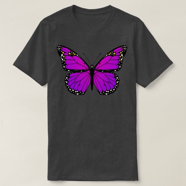 Lila Butterfly Kärlek Monarch Butterflies Lila B T Shirt (Design framsida)